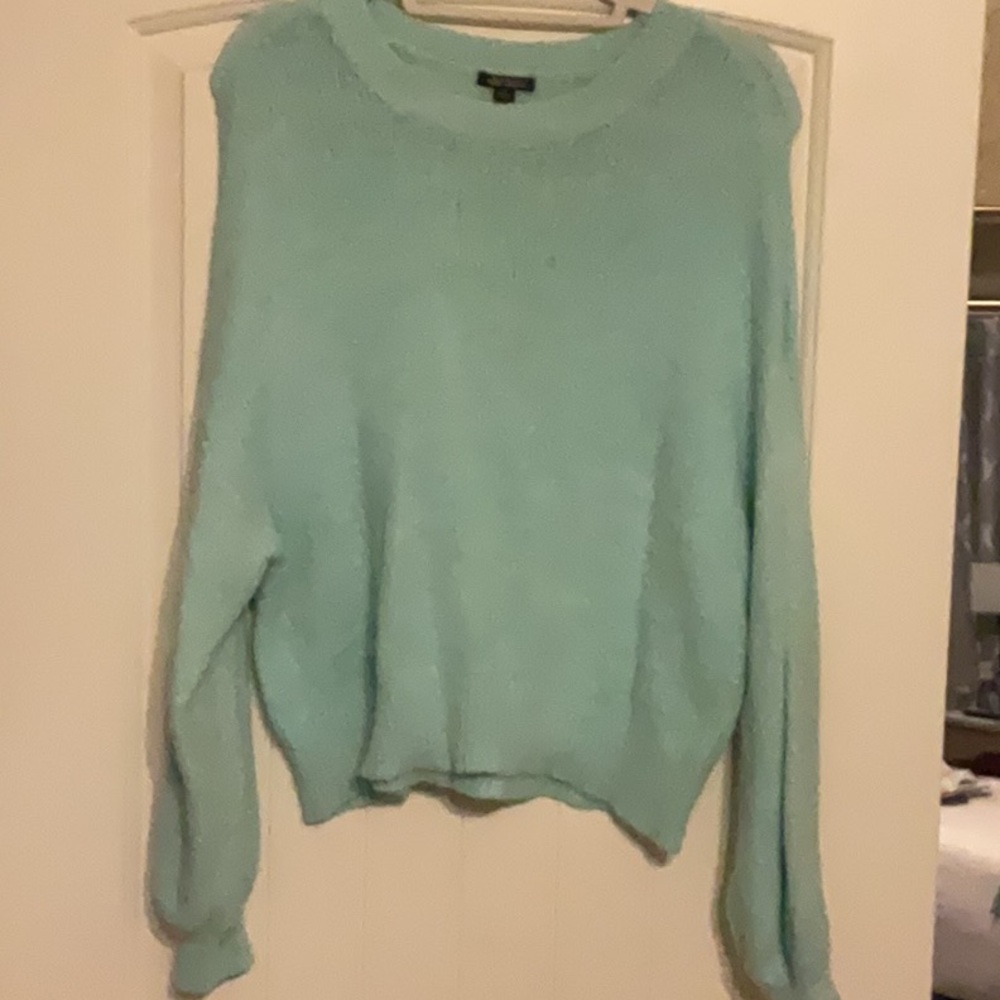 Wild Fable Green Crewneck Sweater with Ribbed Details